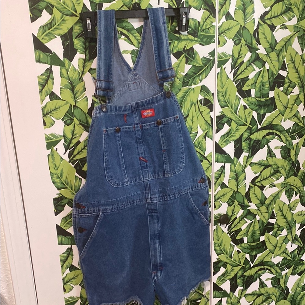 Dickies Denim Overalls cutoffs with Pockets